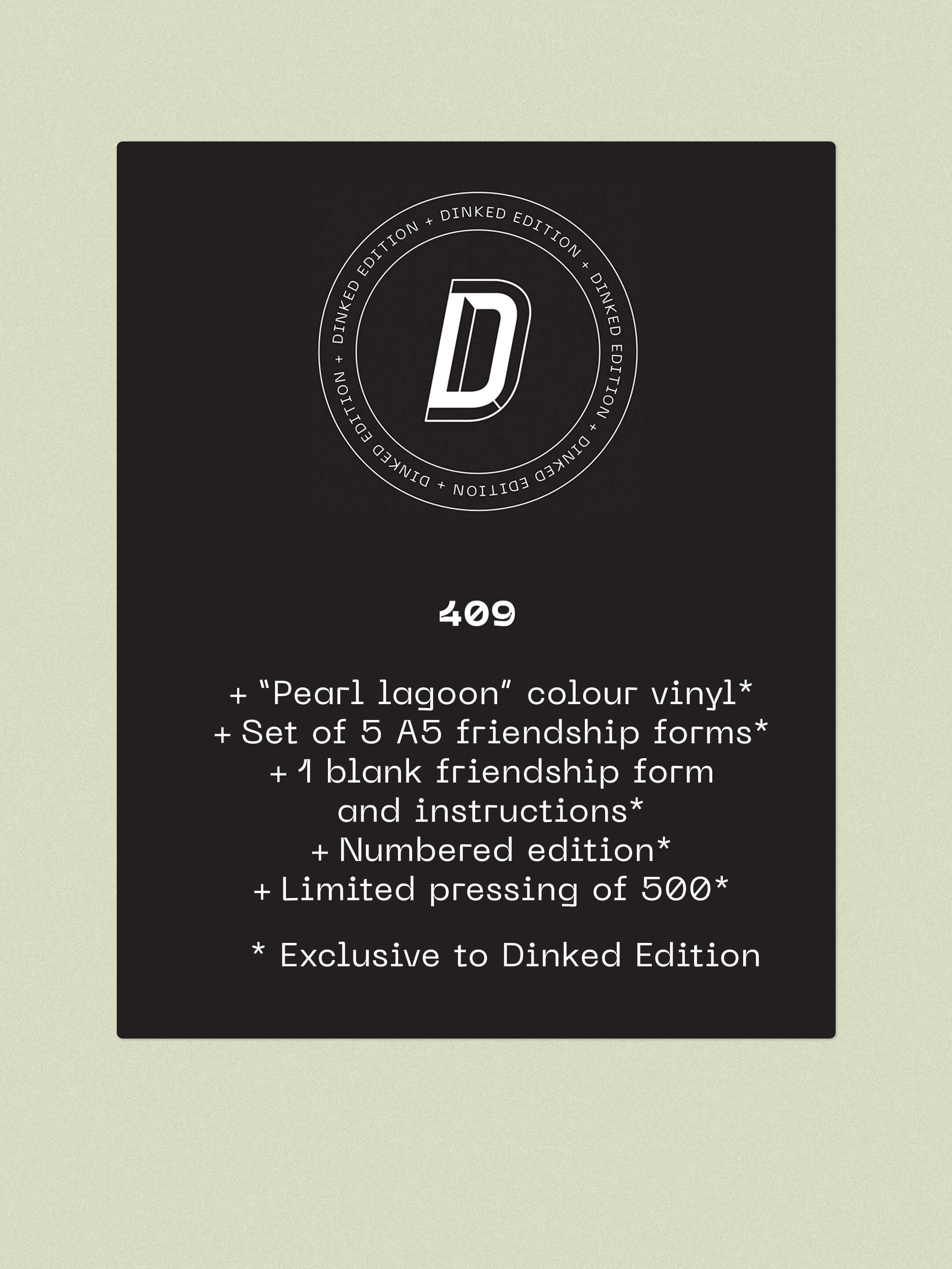 1000 RABBITS, Are we friends yet? (YOUNG; YO504TE, UK 2026, “Pearl lagoon” colour vinyl, Set of 5 A5 friendship forms, 1 blank friendship form + instructions, Numbered edition, Limited press LP NEW/NEW - PRE-ORDER - Image 2