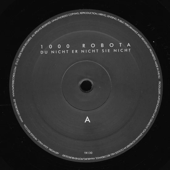 1000 ROBOTA, Du Nicht Er Nicht Sie Nicht (Tapete; TR130, Germany 2008), SALE - Up to 50% Off the Original Price  LP VG/VG+ - Image 3