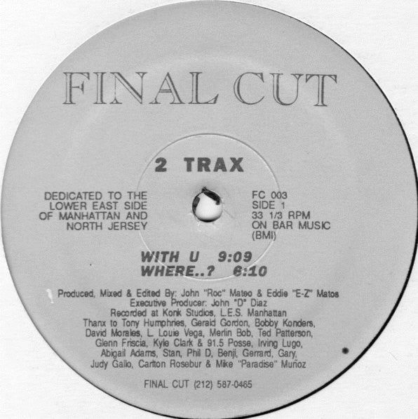 2 TRAX, Track It (Final Cut; FC 003, US 1992, Plain Sleeve) 12" EP /VG+ - Image 2