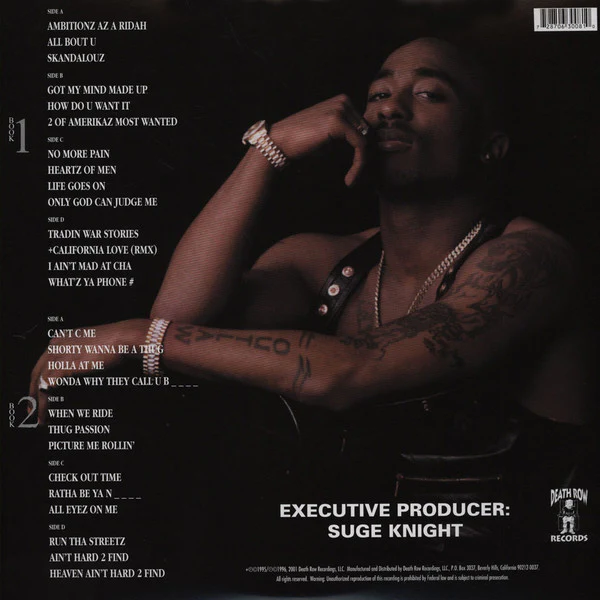 2PAC, All Eyez On Me (Death Row; DRR 63008-1, US 2001 Reissue, Gatefold) 4xLP VG/VG+ - Image 2