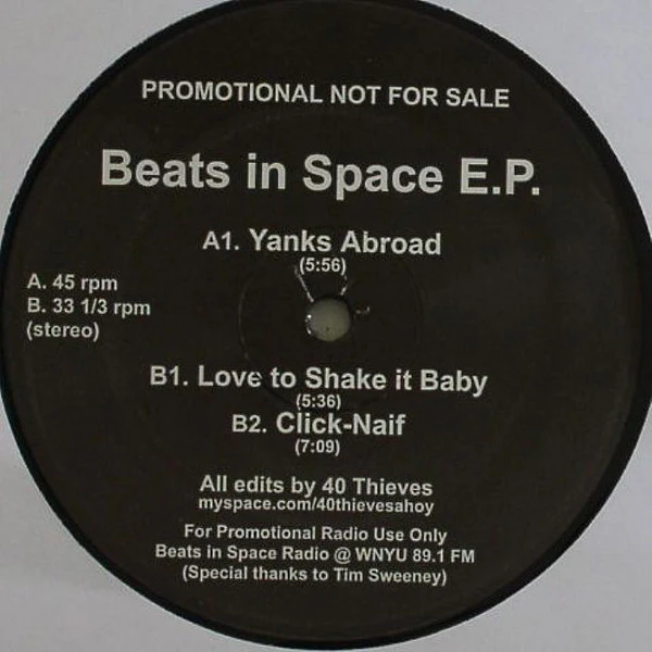 40 THIEVES, Beats In Space E.P. (Rong Music; RONGDJ 6, US 2009, Plain Sleeve) 12" /VG