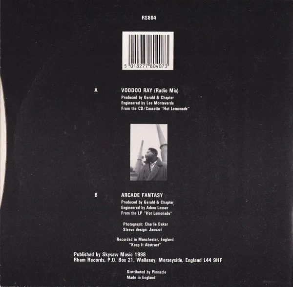 A GUY CALLED GERALD, Voodoo Ray / Arcade Fantasy (Rham!; RS804, UK 1988, Picture Sleeve) 7" VG/VG - Image 2