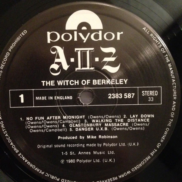A-II-Z, The Witch Of Berkeley (Live) (Polydor; 2383 587, UK 1980) LP VG/VG - Image 3