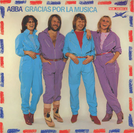 ABBA, Gracias Por La Musica (Epic; EPC 86123, UK 1980, Swedish press restickered with Epic sticker on back for UK) LP VG+/VG+