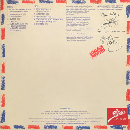 ABBA, Gracias Por La Musica (Epic; EPC 86123, UK 1980, Swedish press restickered with Epic sticker on back for UK) LP VG+/VG+ - Image 2