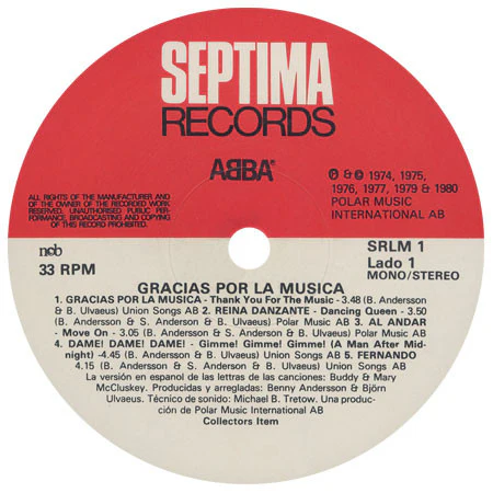 ABBA, Gracias Por La Musica (Epic; EPC 86123, UK 1980, Swedish press restickered with Epic sticker on back for UK) LP VG+/VG+ - Image 3