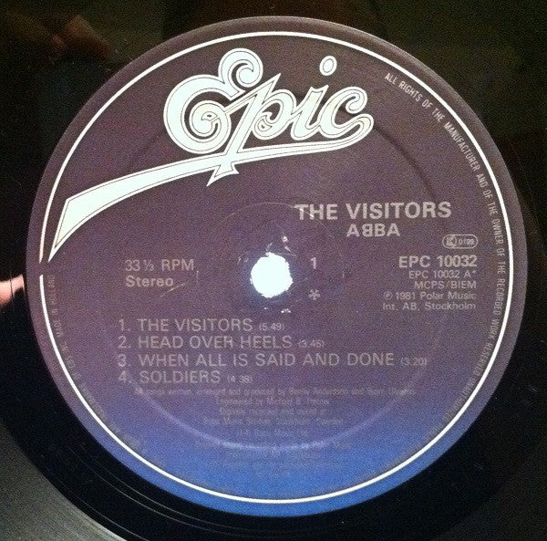 ABBA, The Visitors (Epic; EPC 10032, Made in Holland for Uk Market 1981, Inner, Merch Sheet) LP VG+/VG+ - Image 3