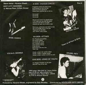 ABRASIVE WHEELS, Vicious Circle EP (Riot City Records; RIOT 4, UK 1982, Picture Sleeve) 7" EP VG/VG - Image 2