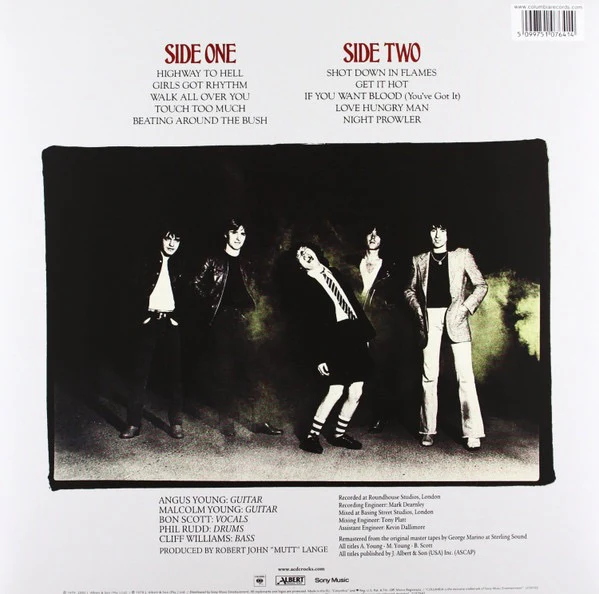 AC/DC, Highway To Hell (Sony; 5107641, Europe 2009 Reissue, Inner) LP VG+/VG - Image 2