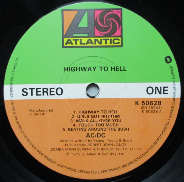 AC/DC, Highway To Hell (Atlantic; K 50628, UK 1979) LP VG/G+ - Image 3