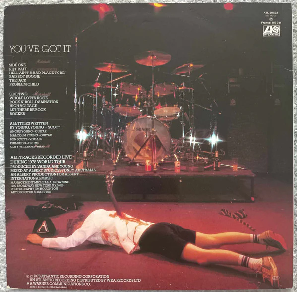 AC/DC, If You Want Blood You've Got It (Atlantic Green & Orange Labels; K 50 532, UK 1980s Reissue, No GEMA on Labels, LC in Top Right of Labels) LP VG/VG - Image 2