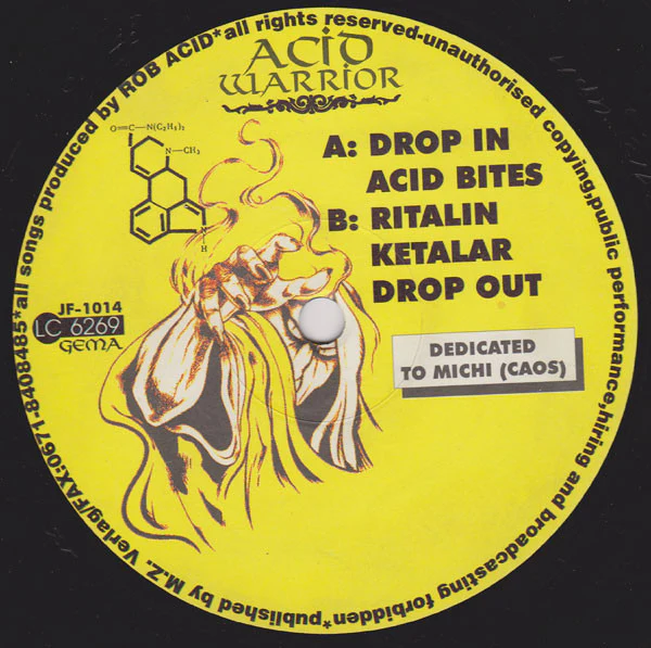ACID WARRIOR, Acid Bites E.P. (Junkfood Records; JF-1014, Germany 1994, Company Sleeve) 12" G+/G - Image 3