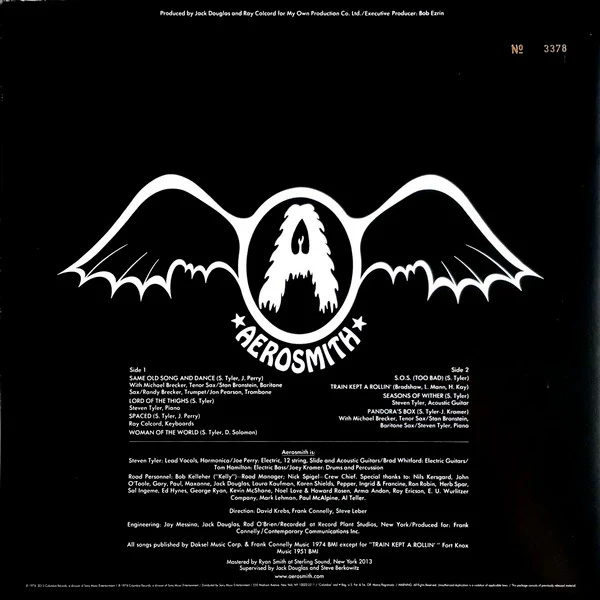 AEROSMITH, Get Your Wings (Columbia ; KC 32847, US 2013 Reissue, 180 Gram Vinyl, Remastered, Record Store Day 2013 Reissue) LP VG+/VG - Image 2