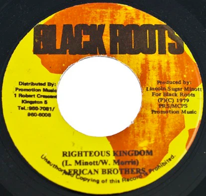 AFRICAN BROTHERS, Righteous Kingdom (Black Roots; , Jamaica 1990s Reissue) 7" /VG+