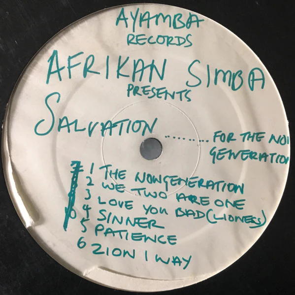 AFRIKAN SIMBA, Salvation For The Now-Generation (Ayamba; AYALP01, UK 2001, White Label) LP /VG