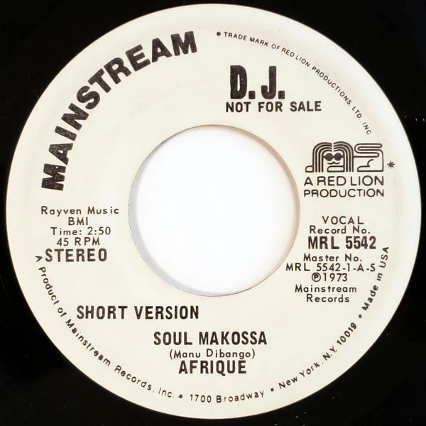 AFRIQUE, Soul Makossa (Mainstream Records; MRL 5542, US 1973), SALE - Up to 50% Off the Original Price  7" /G