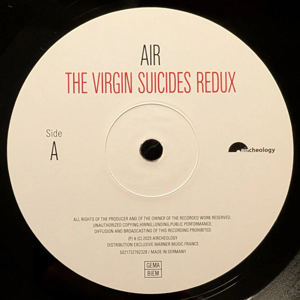 AIR, The Virgin Suicides Redux (AIRCHEOLOGY; 5021732793973, Europe 2025 Reissue, Inner) LP NEW/NEW - Image 3