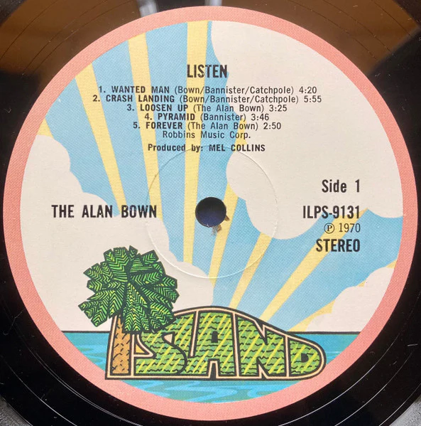 ALAN BOWN, Listen (Island Pink Rim; ILPS9131, UK 1970, No Inner) LP VG/VG - Image 3