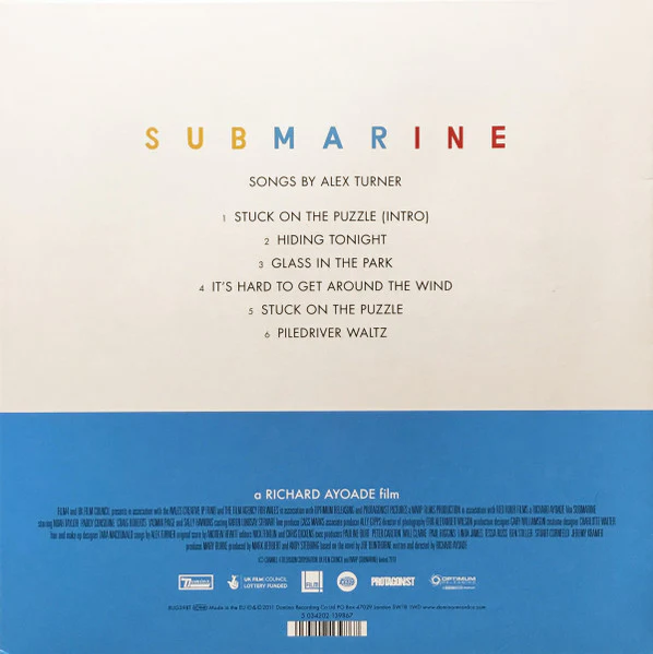 ALEX TURNER, Submarine (Domino; RUG398T, Worldwide 2016 Reissue, Inner, Download Code) 10" LP NEW/NEW - Image 2