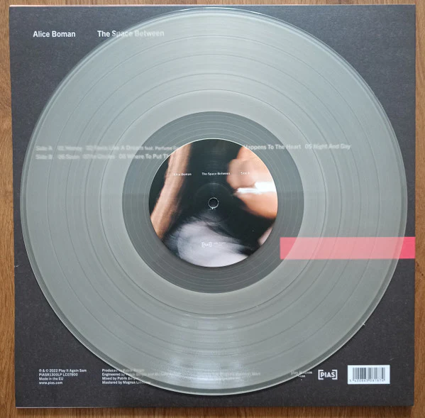 ALICE BOMAN, The Space Between ([pias]; PIASR1300LP, Europe 2022, Inner, Clear Vinyl) LP EX/EX - Image 3