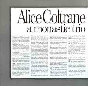 ALICE COLTRANE, A Monastic Trio (Verve Records; 5894813, Worldwide 2024 Reissue, Gatefold, 180 Gram Vinyl), SALE - Up to 50% Off the Original Price LP NEW/NEW - Image 2