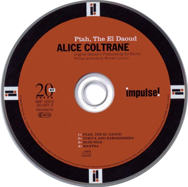 ALICE COLTRANE, Ptah, The El Daoud (Impulse!; IMP 12012, Europe 1996 Reissue, Digipak, Booklet) CD VG+/VG+ - Image 3