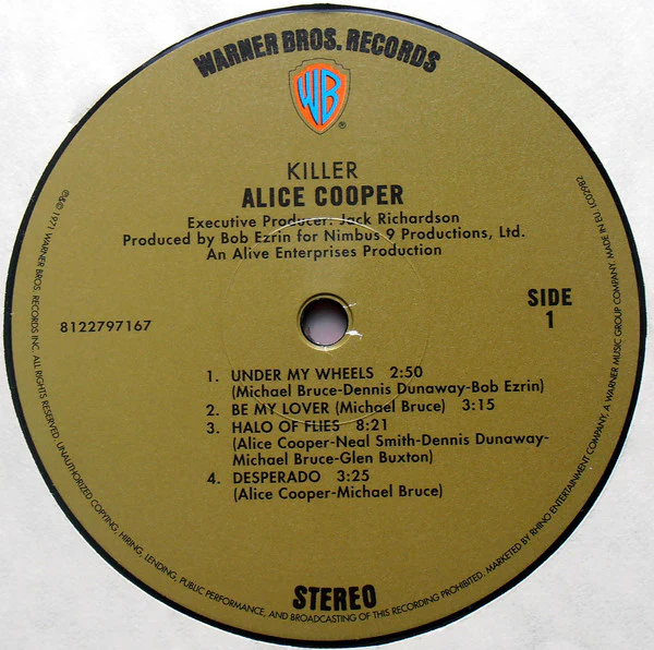 ALICE COOPER, Killer (Warner Bros; 8122797167 , Europe 2012 Reissue, Gatefold, 180 gram vinyl) LP EX/EX - Image 3