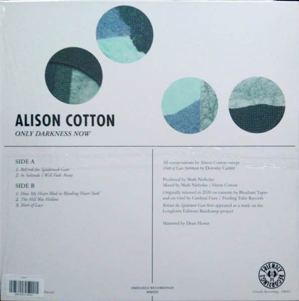 ALISON COTTON, Only Darkness Now (Friendly Recordings; FR003, UK 2021, Black Inner, Silver Vinyl) LP EX/VG+ - Image 2