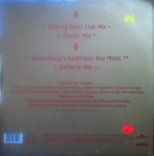 ALISON LIMERICK, Where Love Lives (BMG Eurodisc Ltd.; 74321 38159 1, Europe 1996, Picture Sleeve) 12" VG/VG - Image 2