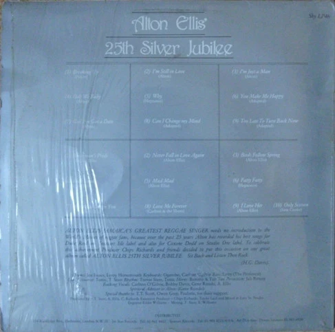 ALTON ELLIS, 25th Silver Jubilee (Sky Note; Sky LP46, UK 1984) LP VG/VG - Image 2