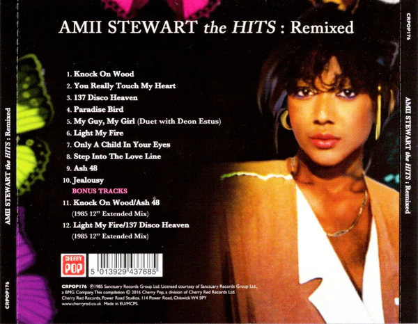 AMII STEWART, The Hits: Remixed (Cherry Pop; CRPOP176, Europe 2016, Jewel Case, Booklet) CD VG+/VG+ - Image 2