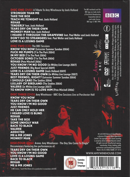 AMY WINEHOUSE, At The BBC (Island Records Group; 371 511 6, Europe 2012, Book Sleeve) 4xDVD VG/VG - Image 2