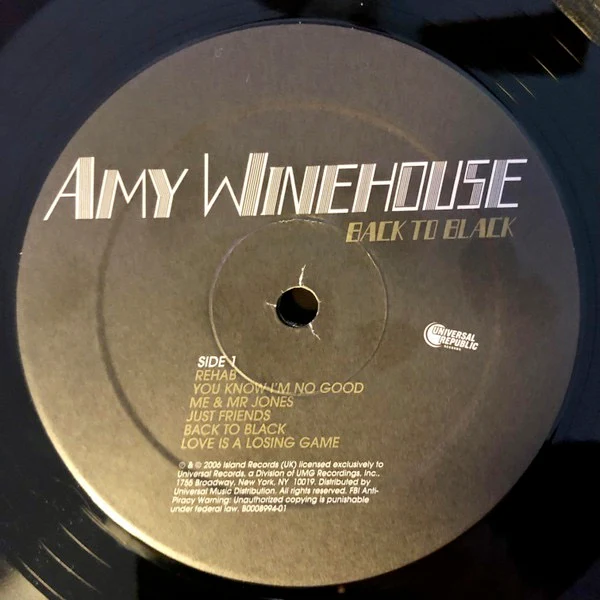 AMY WINEHOUSE, Back To Black (Universal Republic Records; B0008994-01, US 2000s Reissue) LP VG/VG - Image 3