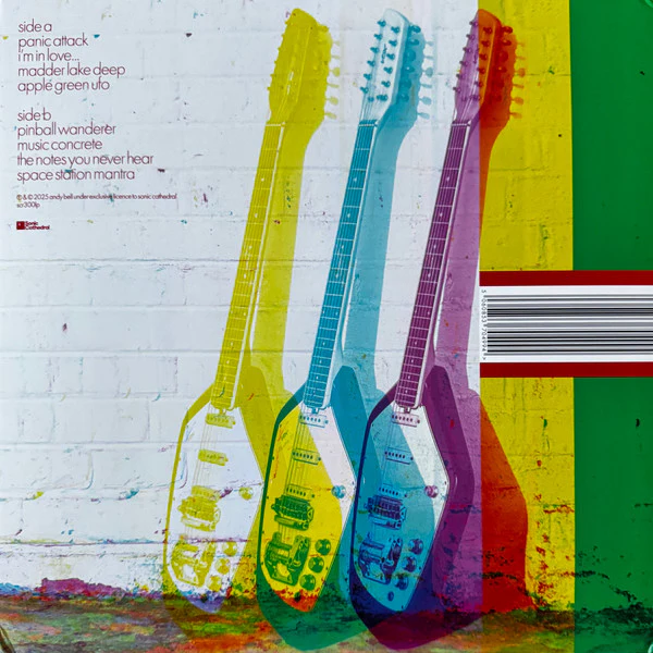 ANDY BELL, Pinball Wanderer (Sonic Cathedral; scr300lp, UK 2025, Inner, No Print, Magenta Vinyl) LP VG/VG+ - Image 2