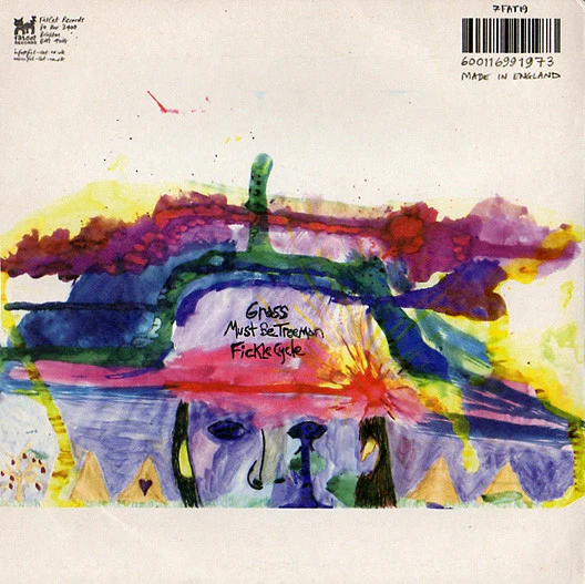 ANIMAL COLLECTIVE, Grass / Must Be Treeman / Fickle Cycle (Fat Cat; 7FAT19, UK 2005, Picture Sleeve) 7" VG+/VG+ - Image 2