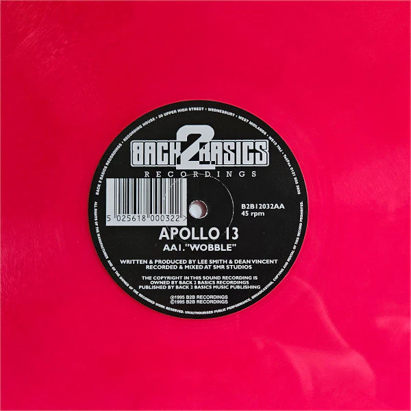 APOLLO 13, Space Dust / Wobble (Back 2 Basics ; B2B12032, UK 1995, Red Vinyl) 12" /G+ - Image 2