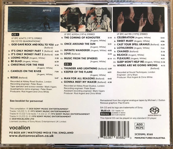 ARGENT, In Deep, Nexus & Ring Of Hands (Vocalion; 2CDSML 8568, UK 2019, Hybrid, Multichannel, Quadraphonic) SACD EX/M - Image 2