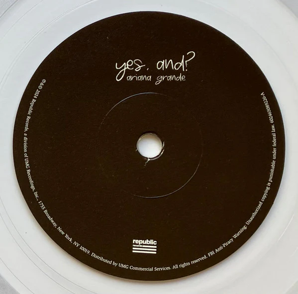 ARIANA GRANDE, Yes, And? (Republic Records; 602465089226, UK 2024, Picture Sleeve, Clear Vinyl) 7" VG+/VG+ - Image 3