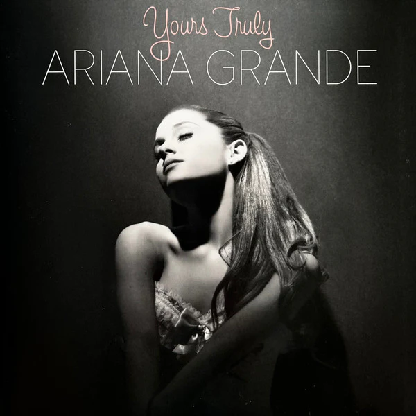 ARIANA GRANDE, Yours Truly (Republic Records; 00602577974557, USA, Canada & Europe 2019, Clear & White Swirl vinyl) LP VG+/VG+