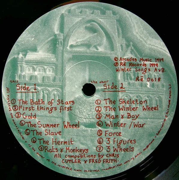 ART BEARS, Winter Songs (Re; RE 0618, UK 1979, Gold Embossed Sleeve, Insert) LP VG+/VG+ - Image 3