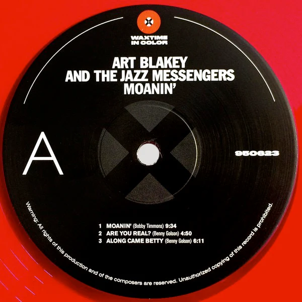 ART BLAKEY AND THE JAZZ MESSENGERS, Moanin' (Waxtime In Color; 950623, Europe 2018 Reissue, Red Vinyl) LP NEW/NEW - Image 3