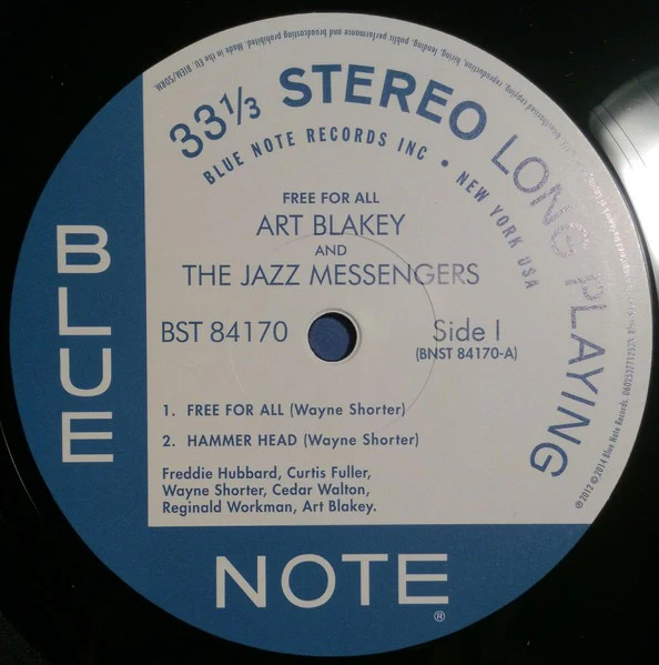 ART BLAKEY & THE JAZZ MESSENGERS, Free For All (Blue Note; 84170, Europe 2014 Reissue, Company Inner) LP VG+/VG - Image 3