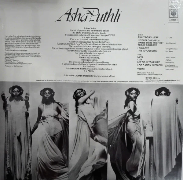 ASHA PUTHLI, Asha Puthli (Mr Bongo; MRBLP221, UK 2020 Reissue, Blue Vinyl Record Store Day August Drop 2020) LP NEW/NEW - Image 2