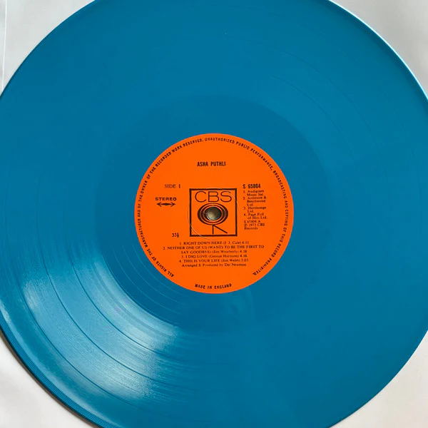 ASHA PUTHLI, Asha Puthli (Mr Bongo; MRBLP221, UK 2020 Reissue, Blue Vinyl Record Store Day August Drop 2020) LP NEW/NEW - Image 3