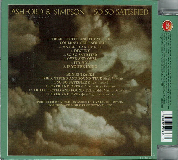 ASHFORD & SIMPSON, So So Satisfied (Big Break Records; CDBBRX0335, UK 2015 Reissue, Super Jewel case) CD VG+/EX - Image 2