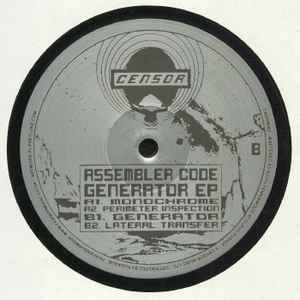 ASSEMBLER CODE, Generator EP (Censor; CNSRM003, UK 2020), SALE - Up to 50% Off the Original Price 12" EP /VG