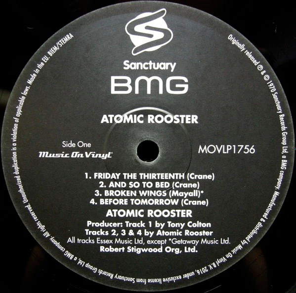 ATOMIC ROOSTER, Atomic Rooster (Music On Vinyl; MOVLP1756, Europe 2016 Reissue), SALE - Up to 50% Off the Original Price  LP NEW/NEW - Image 3