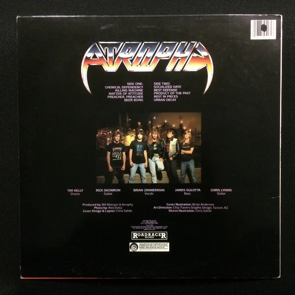 ATROPHY, Socialized Hate (Roadracer Records; RR 9518, US 1988, Inner) LP VG/VG+ - Image 2