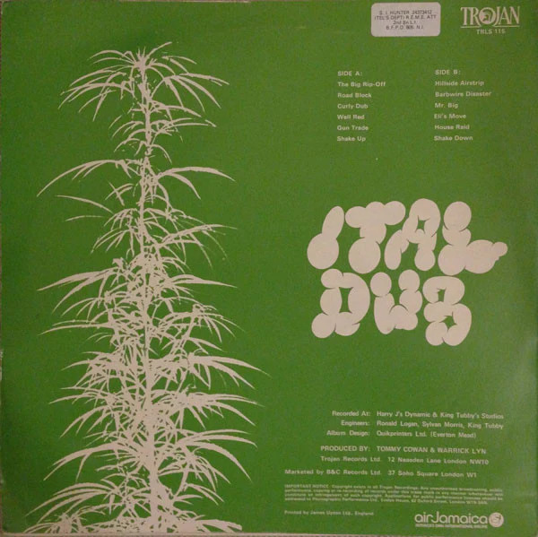 AUGUSTUS PABLO, Ital Dub (Trojan Records; TRLS 115, UK 1975) LP VG/G - Image 2