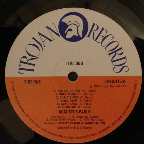 AUGUSTUS PABLO, Ital Dub (Trojan Records; TRLS 115, UK 1975) LP VG/G - Image 3